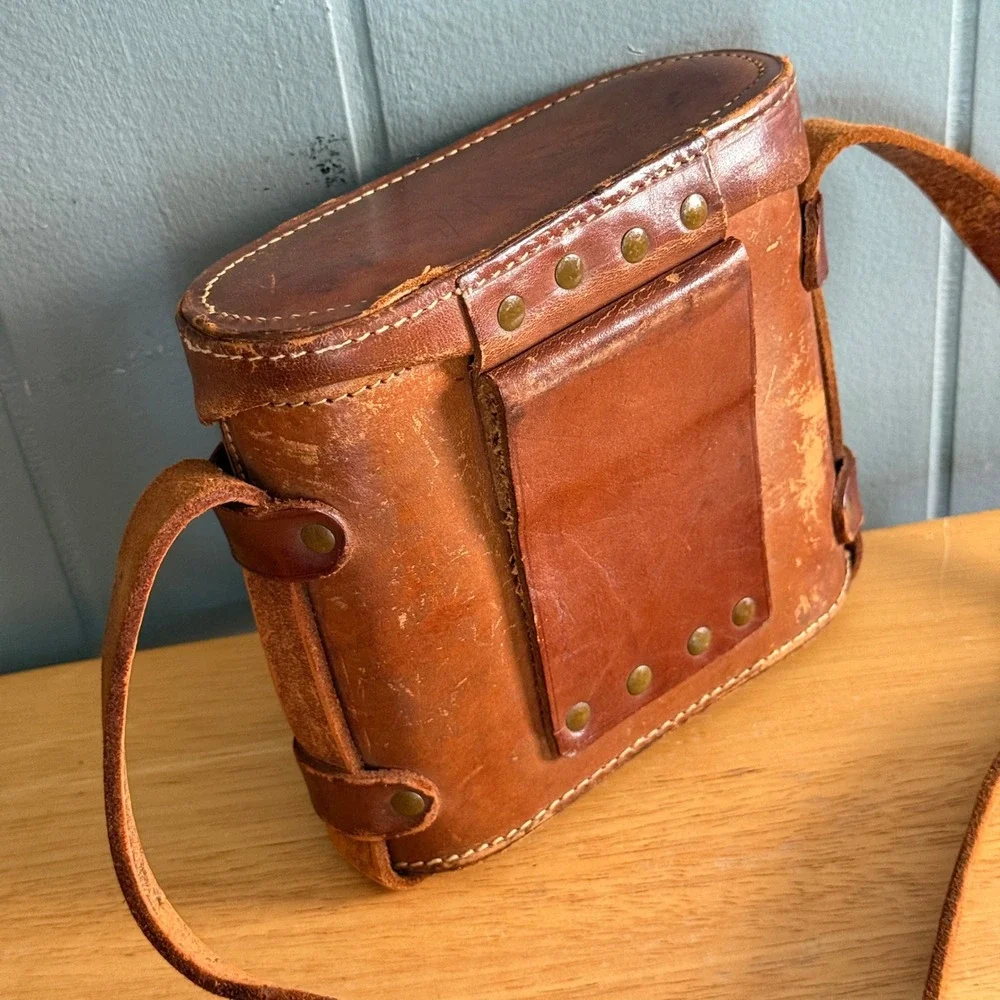 Vintage Colmont Paris 8x French Military Field Binoculars Original Leather Case‎